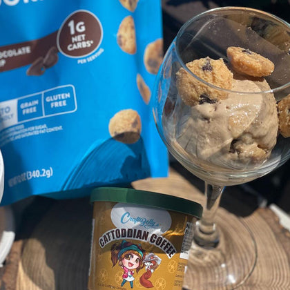 Keto Chocolate Chip Cookie Coffee Ice Cream 🍪☕️🍨 gluten free & so good