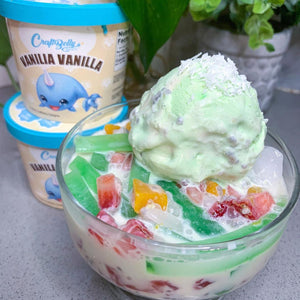 Asian Coconut Pandan Milk Dessert with Ice Cream 🍨