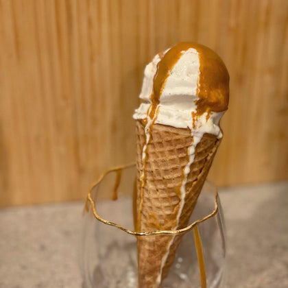 Keto-friendly Caramel Vanilla Ice Cream Cone 🍦 simple & tasty
