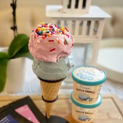 Keto Pink & Blue Matcha Vanilla Ice Cream