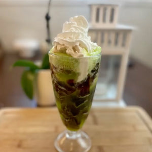 Keto Pandan Ice Cream Float with Coffee Jello 🍨