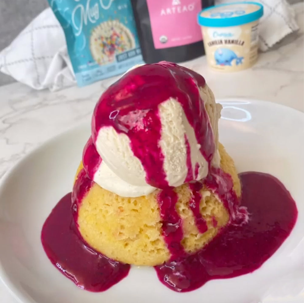 Pink Matcha Birthday Cake Sundae  🌺  keto-friendly