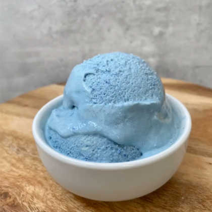Delicious Keto Blue Matcha infused Vanilla Ice Cream 🥣🍦
