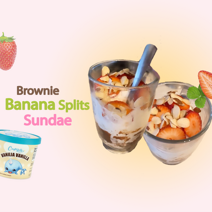 Brownie Banana Splits Sundae 🤤 keto, gluten free & no added sugar